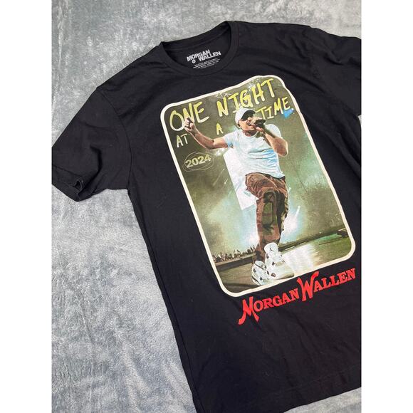 Men’s Black Morgan Wallen “One Night at a Time” Tour Tee Size M – Excellent - Picture 6 of 9